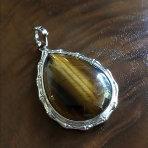 Jewelry - SS tiger eye teardrop enhancer pendant Jewelry - SS tiger eye teardrop enhancer pendant